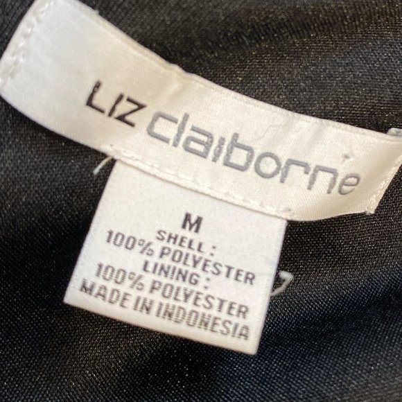 LIZ CLAIBORNE Top Sleeveless Black & White Soft Pleats Sz M - Picture 10 of 12